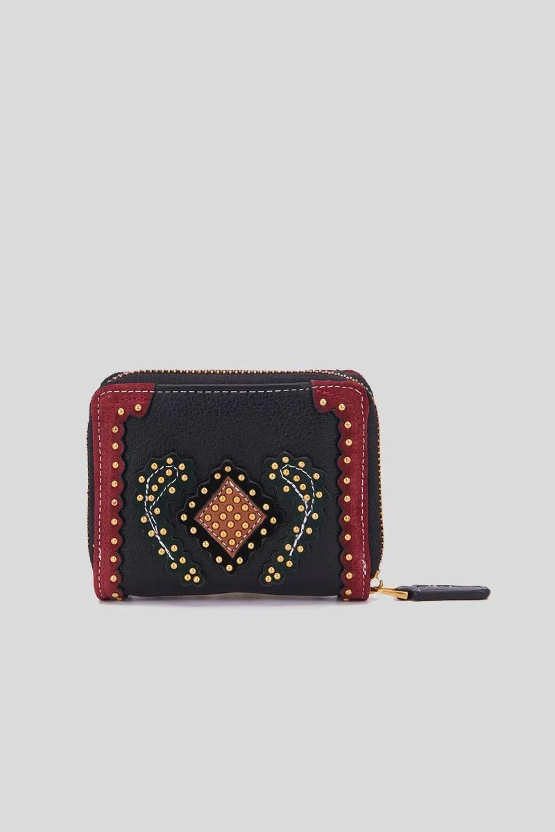 Arabesque Small Wallet Synt. Tumbled - Multi Black