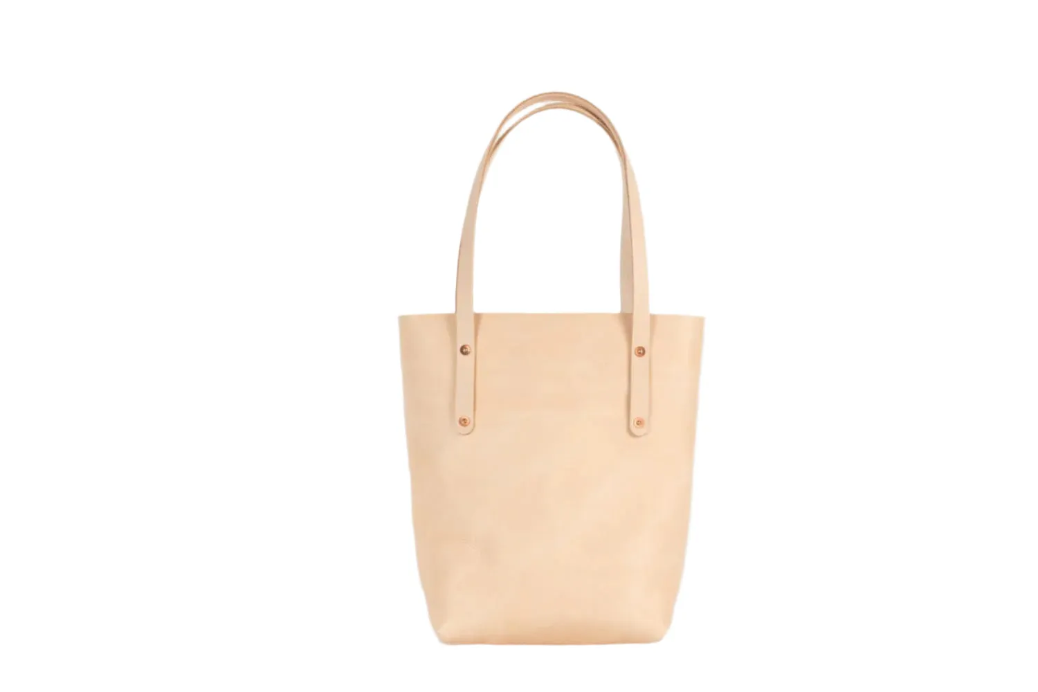 AVERY LEATHER TOTE BAG - SLIM MEDIUM - NATURAL VEG TAN