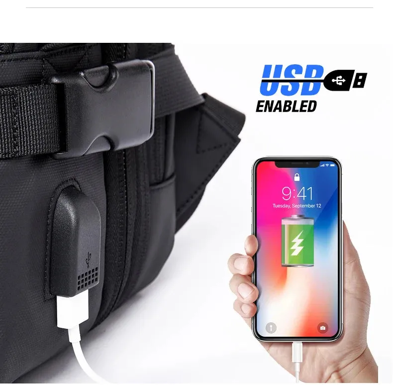 BANGE BG-1908 Expandable Laptop Bag & Travel Backpack with USB Charger Port