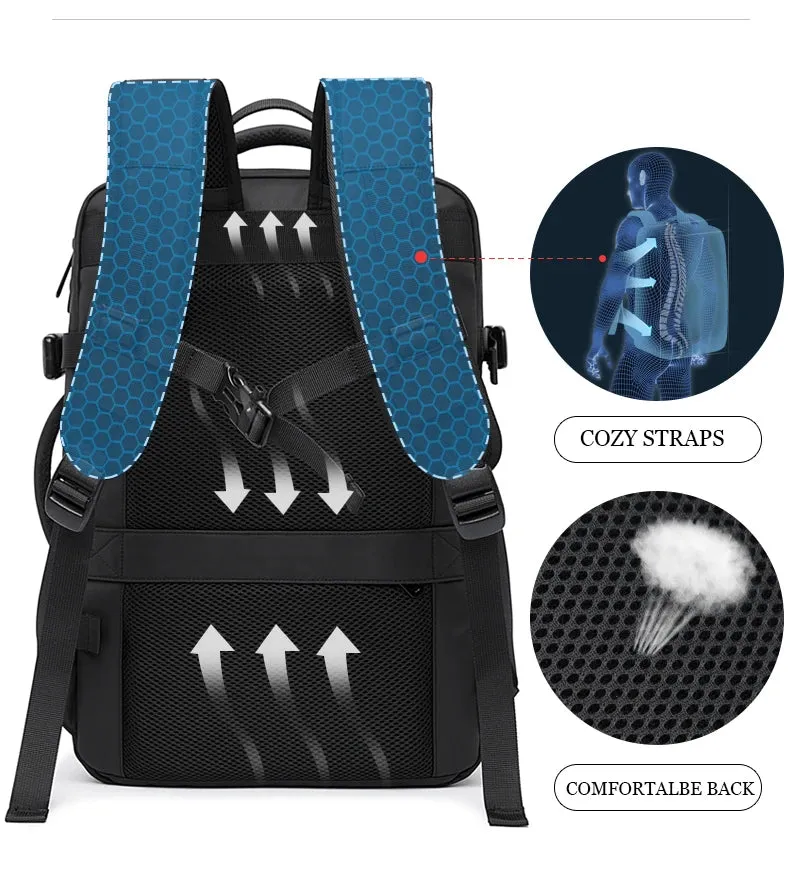 BANGE BG-1908 Expandable Laptop Bag & Travel Backpack with USB Charger Port