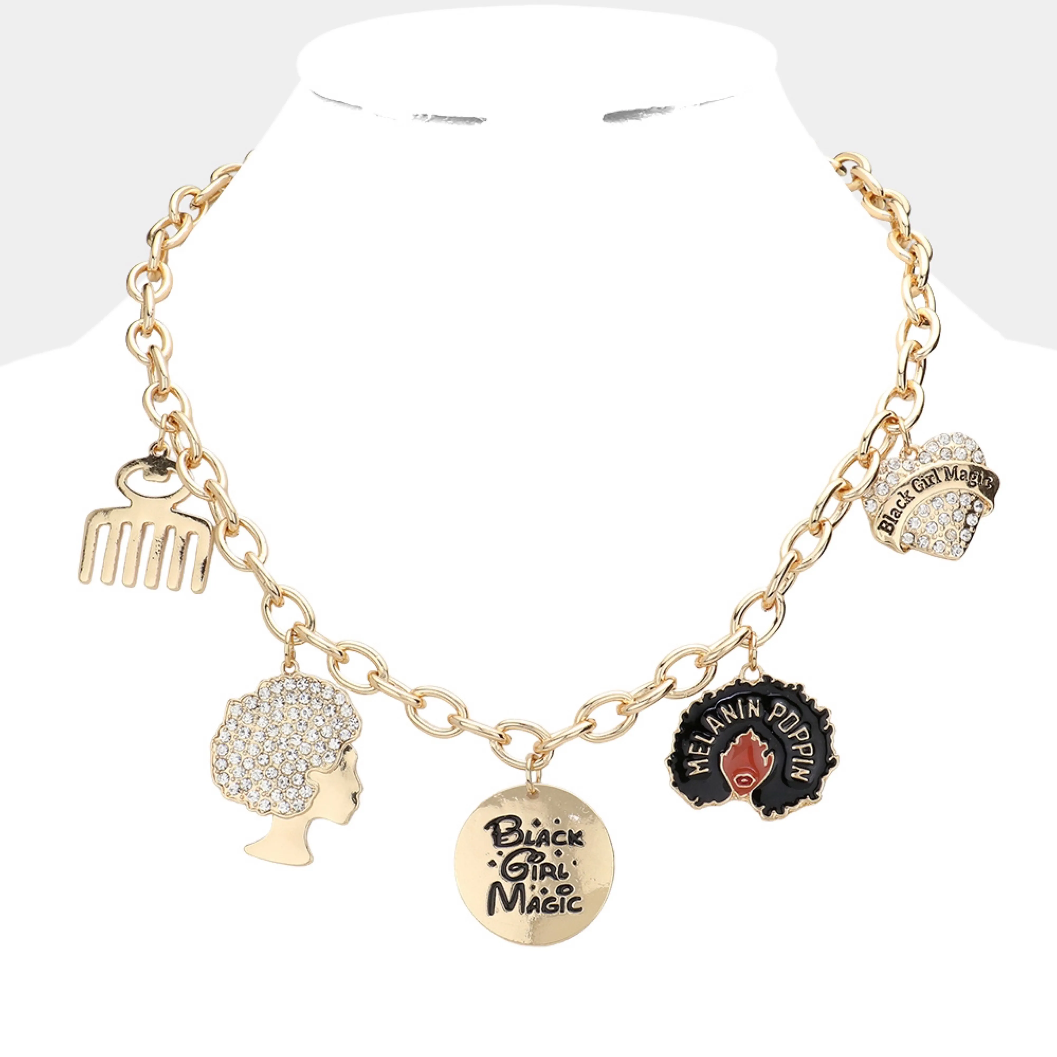 Black Girl Magic Charm Necklace