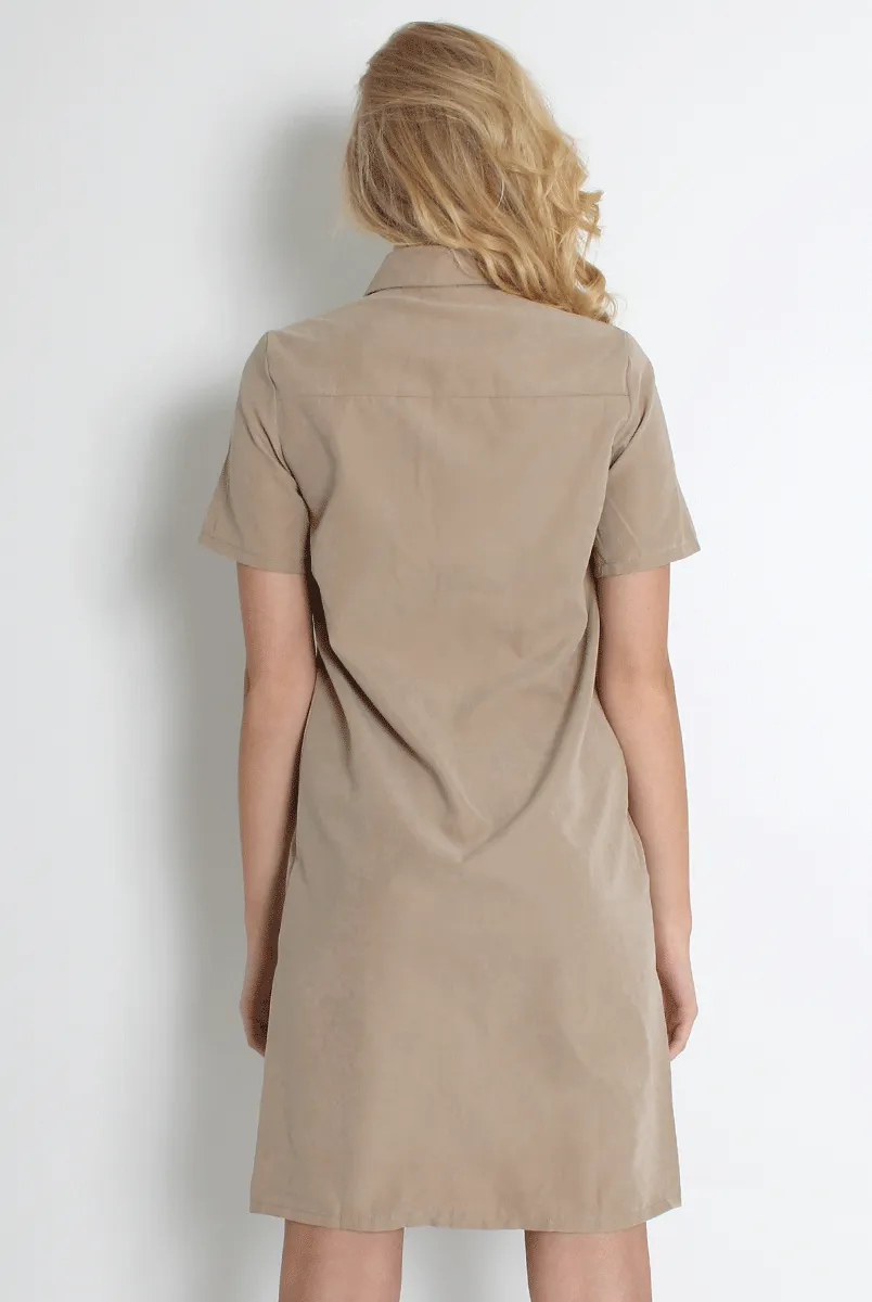 Bliss Beige Shirt Dress