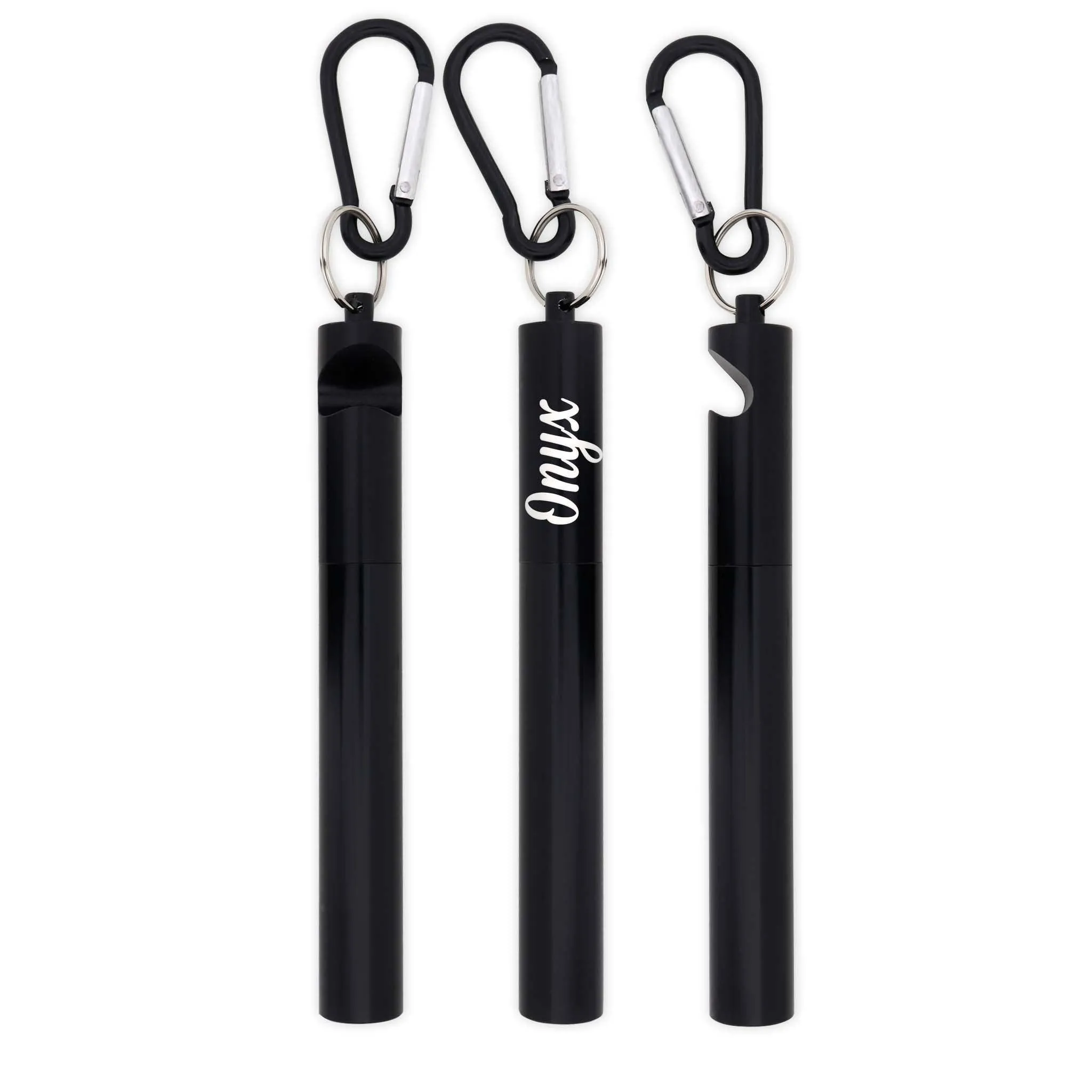 Bottle Opener Telescopic Straw (Black)