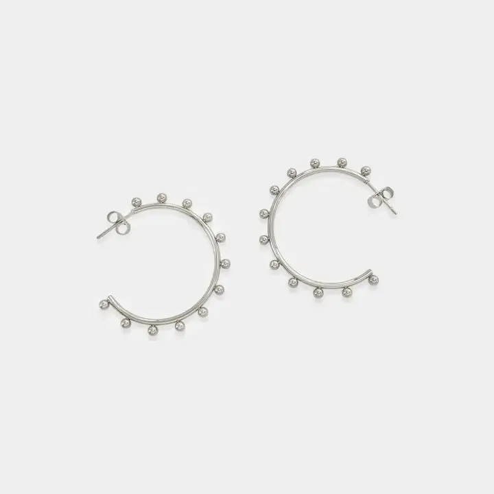Bubble Hoops in Silver