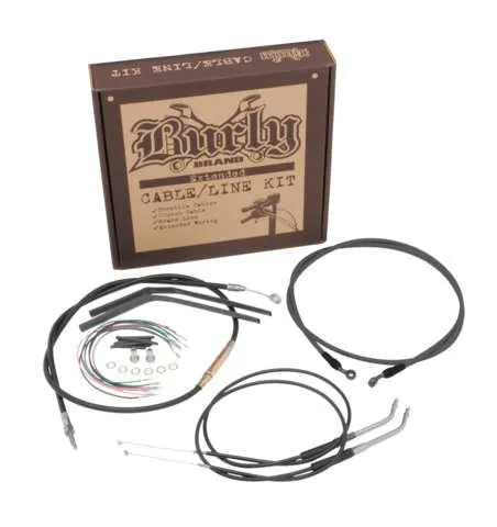 Burly Brand B30-1072 Extended Cable/Brake Line Kit for 16in. Gorilla Handlebars - Black Vinyl