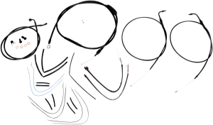 Burly Brand B30-1072 Extended Cable/Brake Line Kit for 16in. Gorilla Handlebars - Black Vinyl