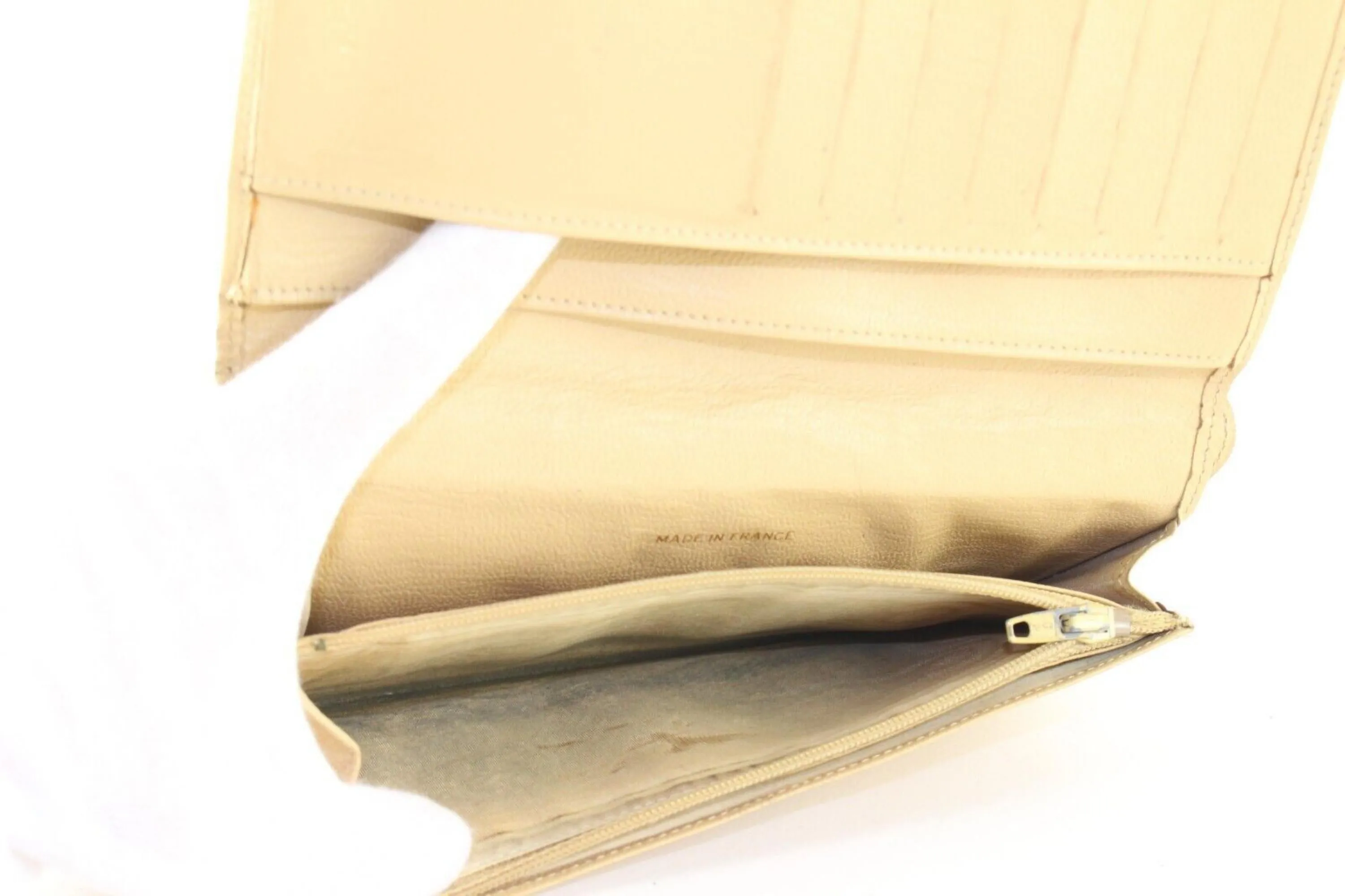 Chanel Beige CC Long Bifold Flap Wallet 2C512S