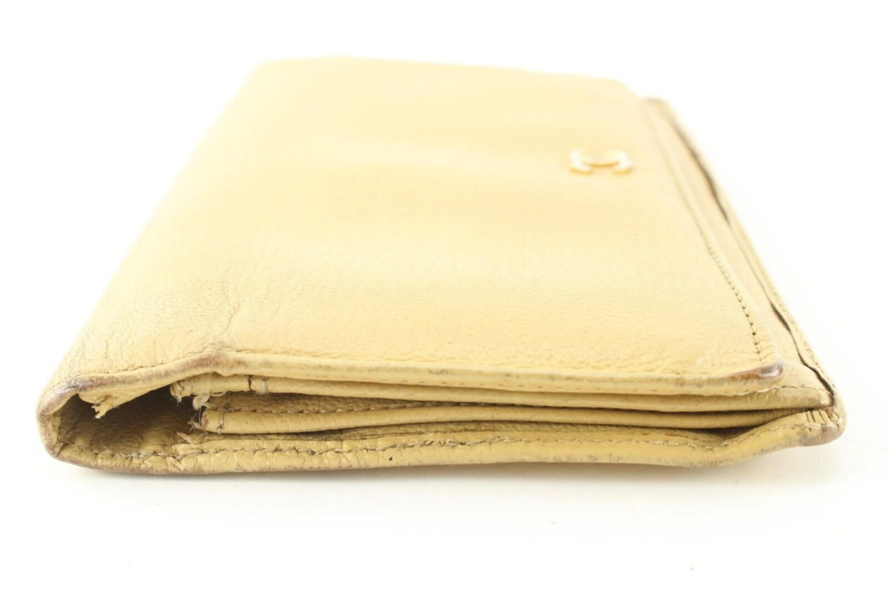 Chanel Beige CC Long Bifold Flap Wallet 2C512S