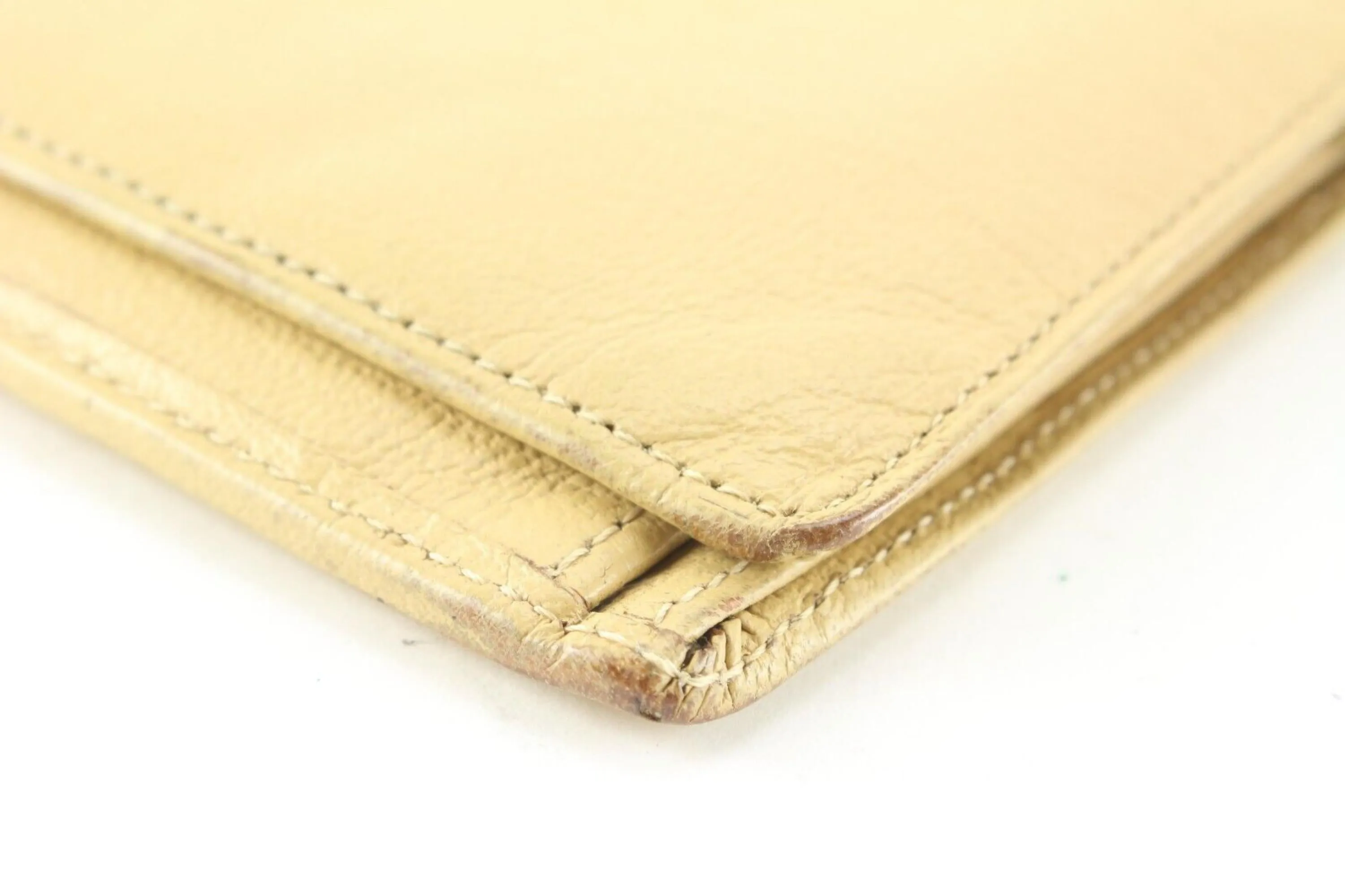 Chanel Beige CC Long Bifold Flap Wallet 2C512S