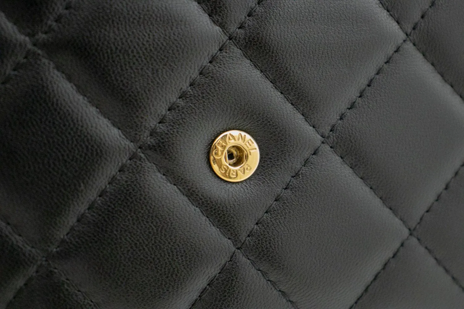 CHANEL Black Classic Wallet On Chain WOC Shoulder Bag Crossbody k89
