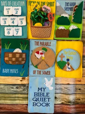 Children's Bible Quiet Book, Interactive Christian Learning Toy, Baptism Birthday Easter Gift