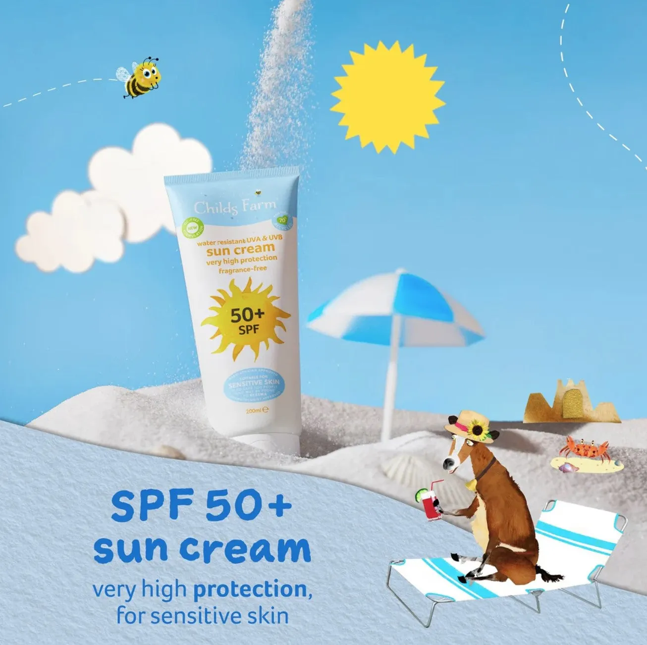 Childs Farm Sunscreen Water Resistant SPF 50  Unfragranced Babies  100ml