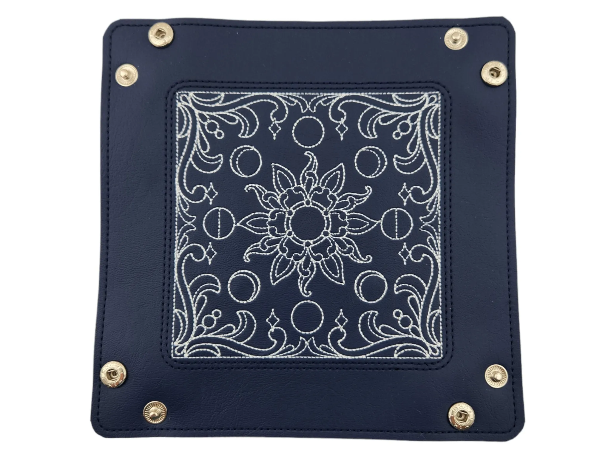 Collapsible Dice Rolling Tray with sun and moon phase design