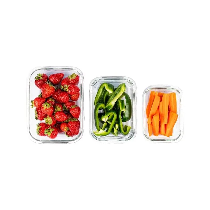 Continental Homeware Glass Lunch Box 3 Piece Set Clear CH1064