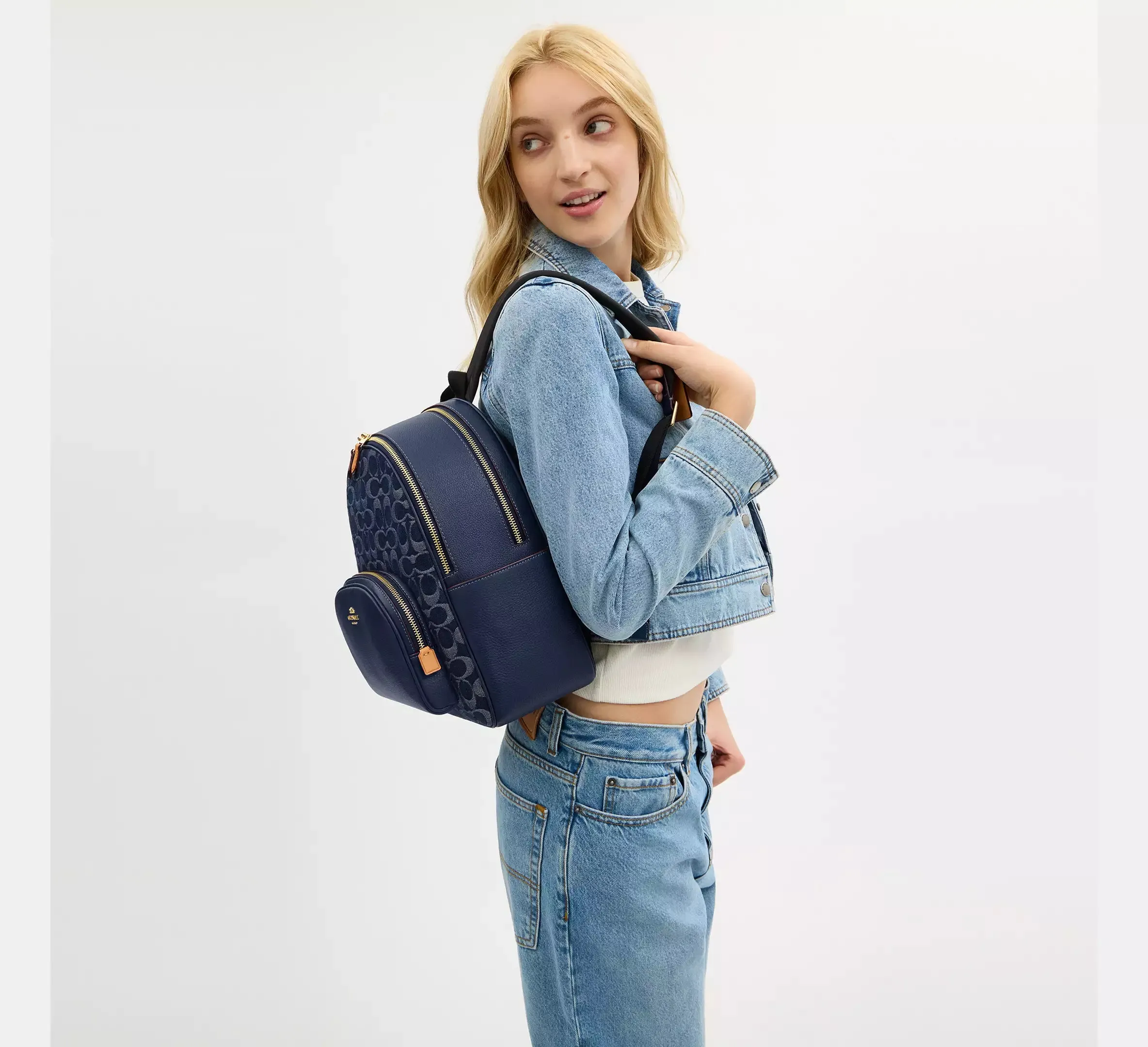 Court Backpack In Signature Denim