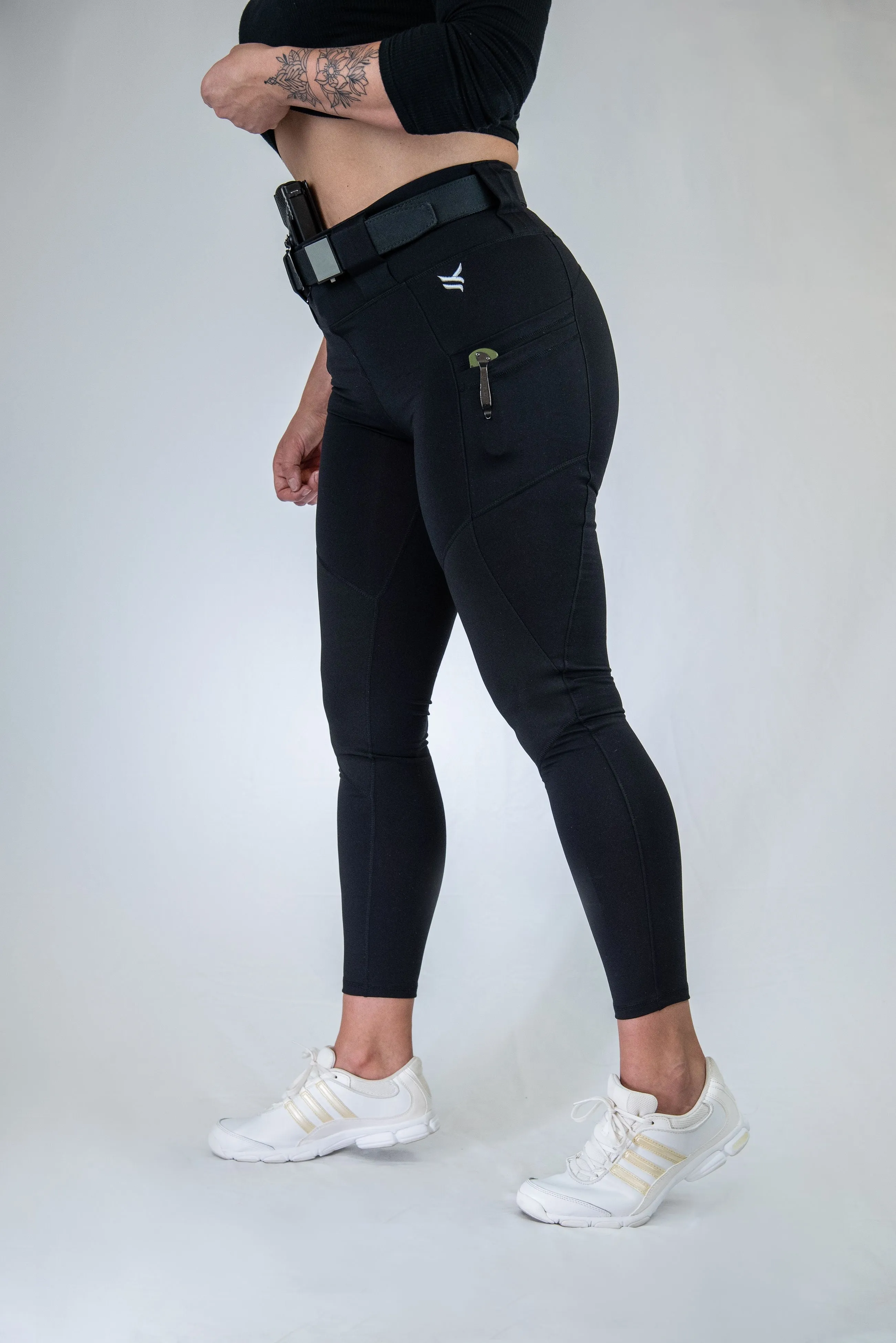 Crusader Leggings - High Rise, Curvy, Black