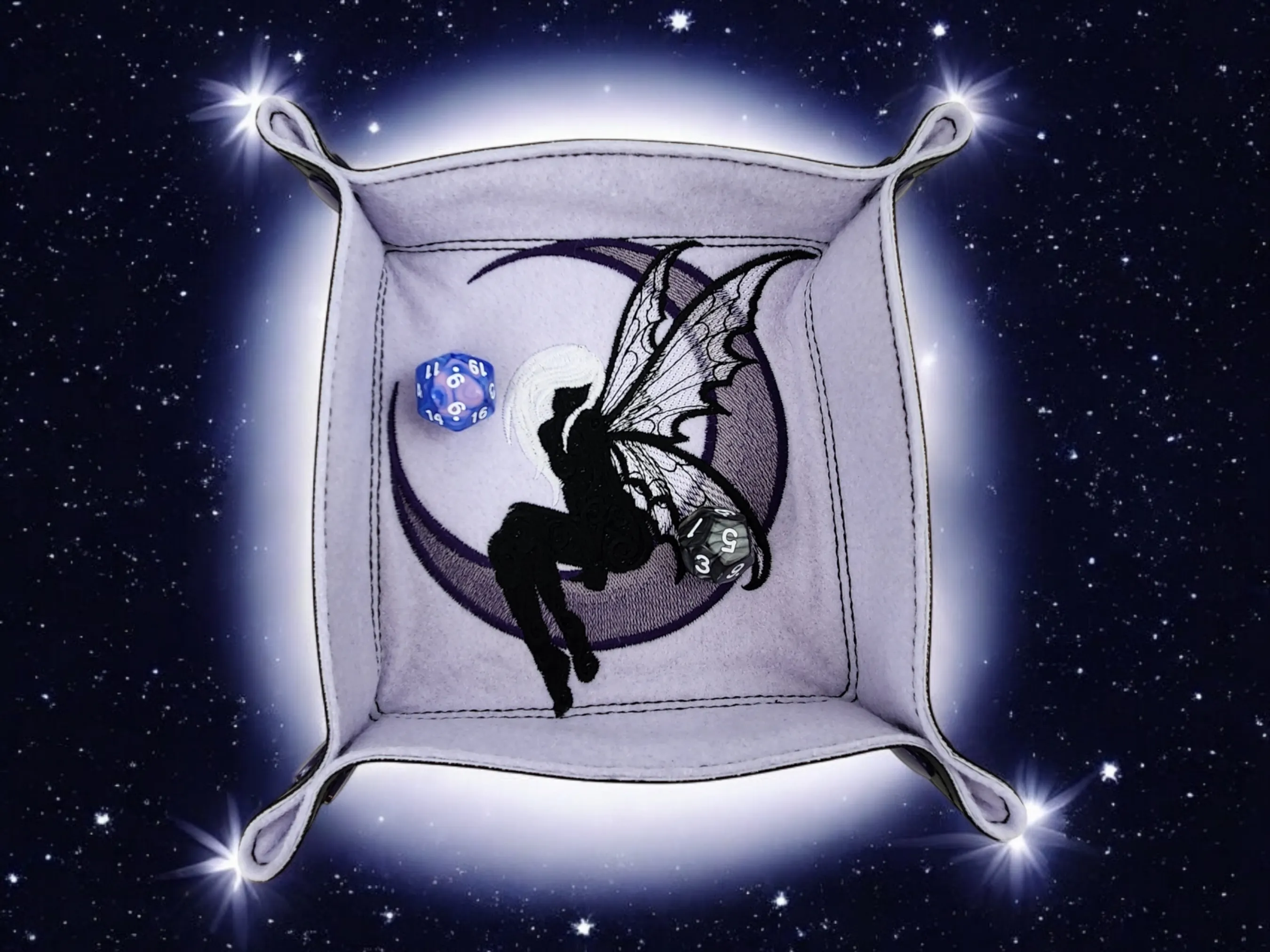 Dark fae and moon dice bag