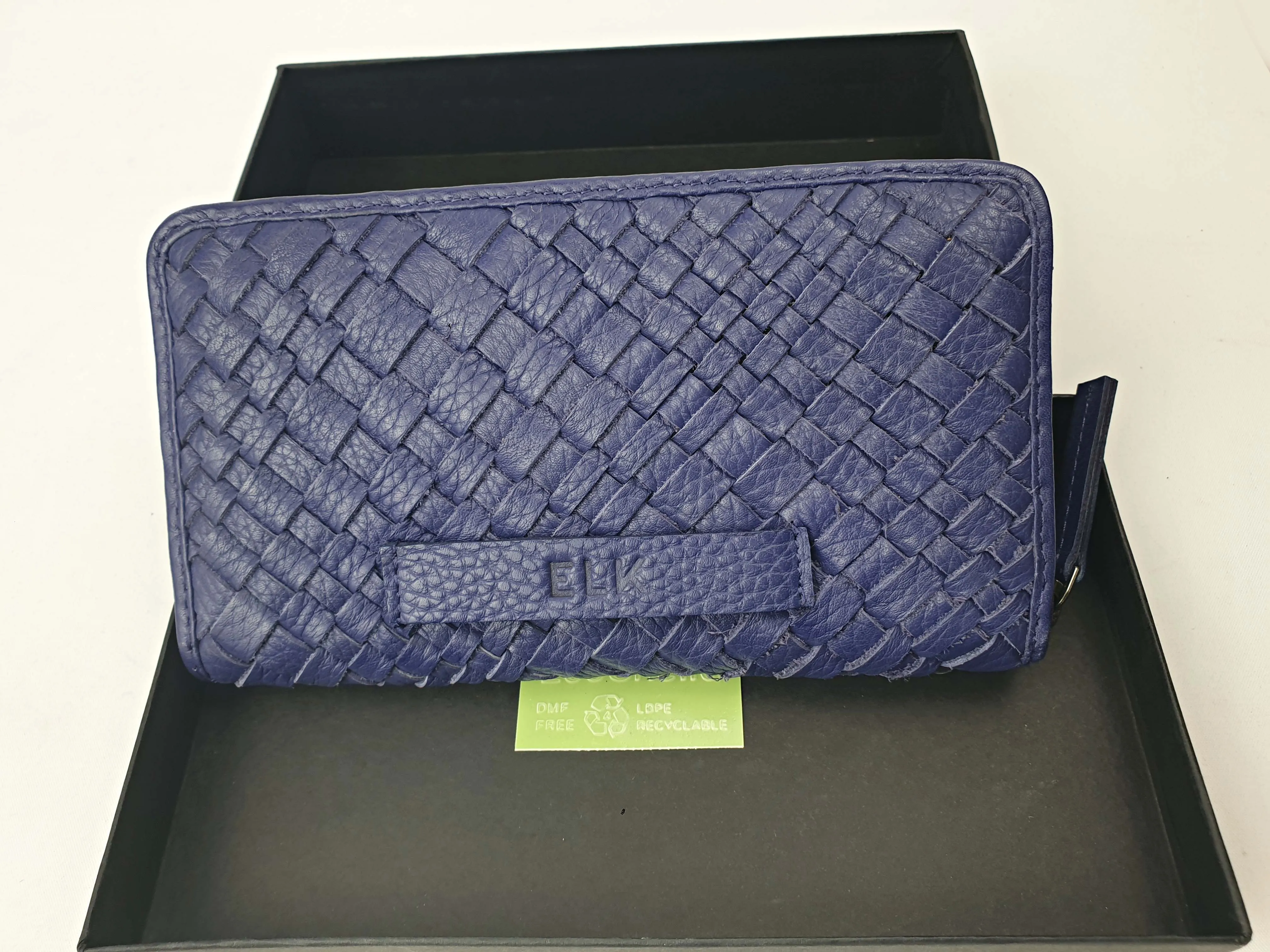 Elk "violet blue" leather wallet / purse