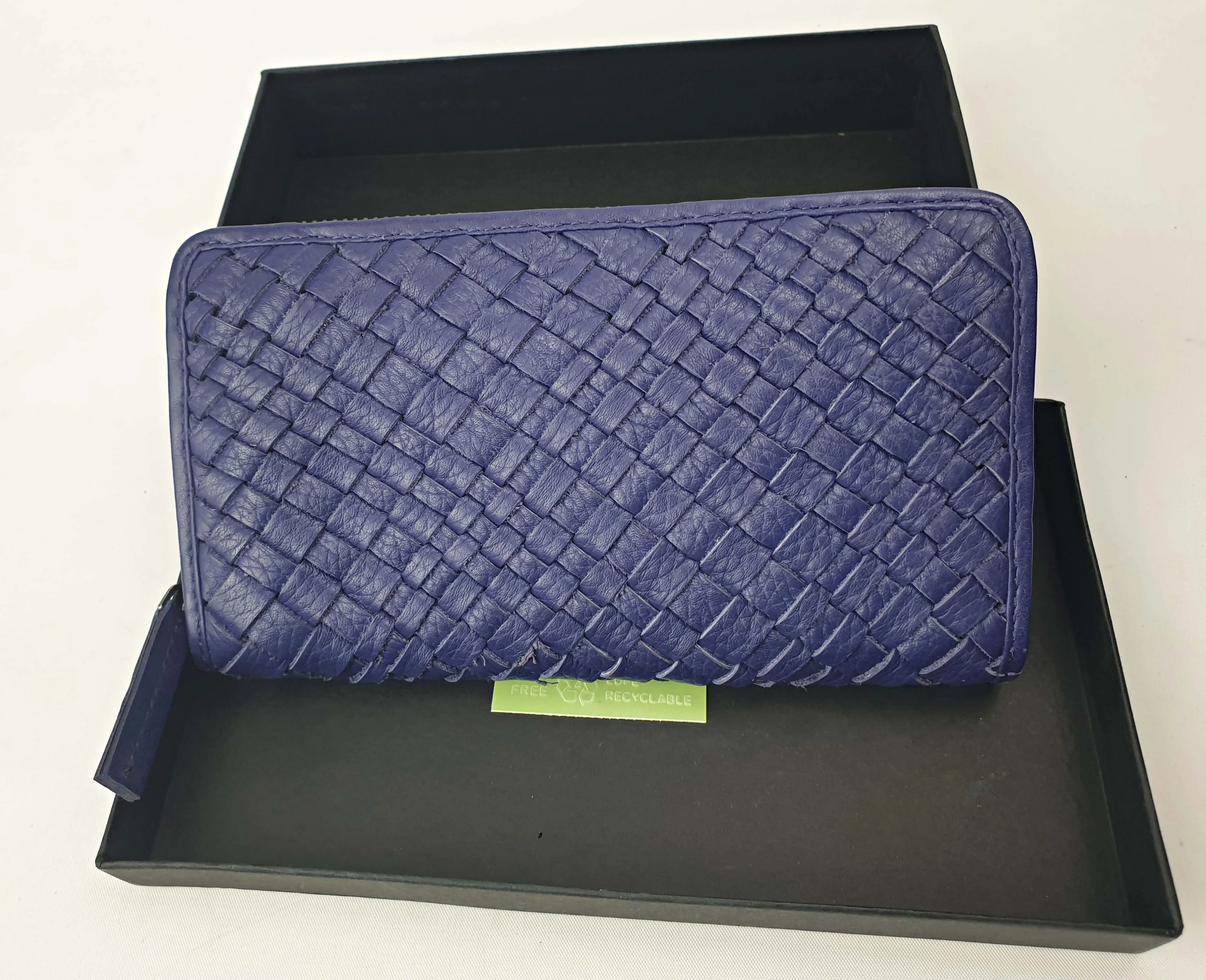 Elk "violet blue" leather wallet / purse