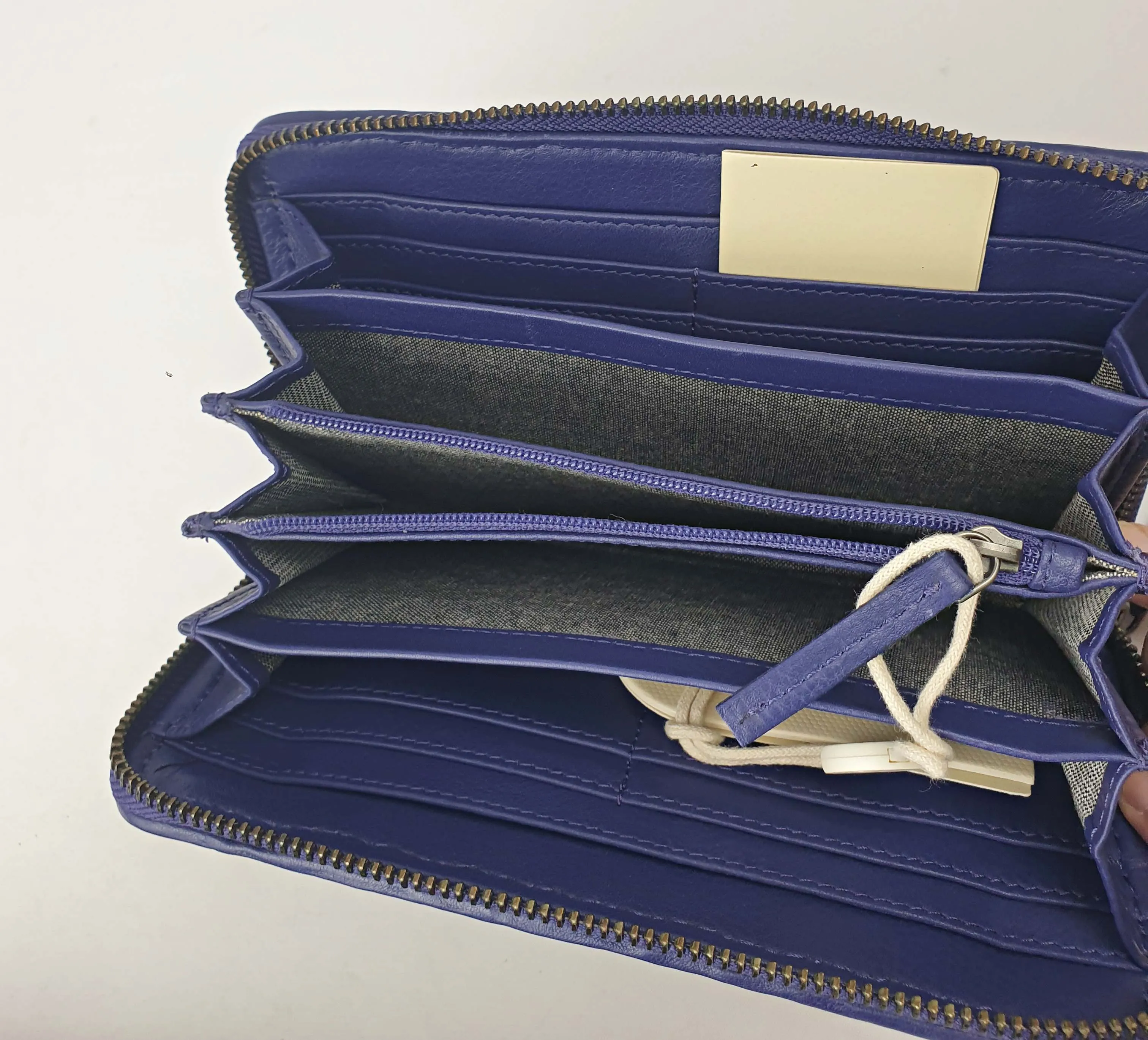 Elk "violet blue" leather wallet / purse
