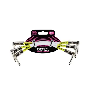 Ernie Ball 6' Angle to Angle Patch Cable, 3-Pack, White