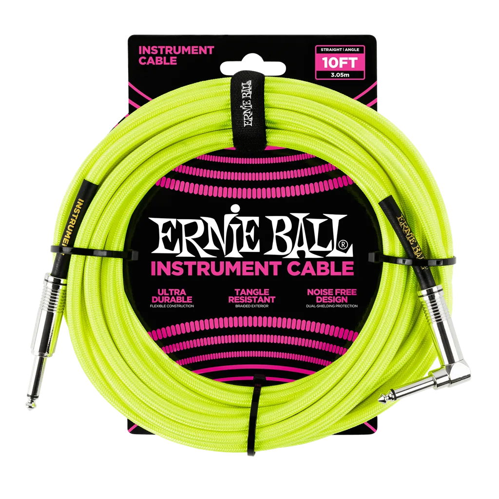 Ernie Ball Braided Cable P06080 - 10FT YELLOW