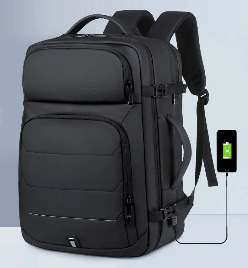 Expandable 17-inch Men’s Laptop Backpack – Waterproof Notebook Bag with USB, Schoolbag, Sports Travel Backpack for Men