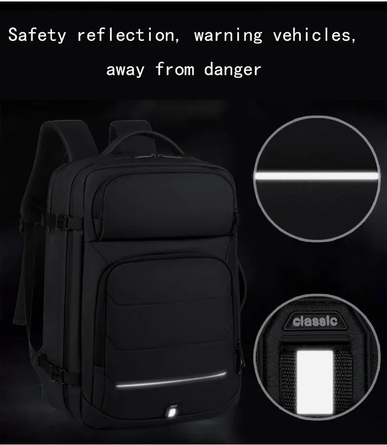 Expandable 17-inch Men’s Laptop Backpack – Waterproof Notebook Bag with USB, Schoolbag, Sports Travel Backpack for Men