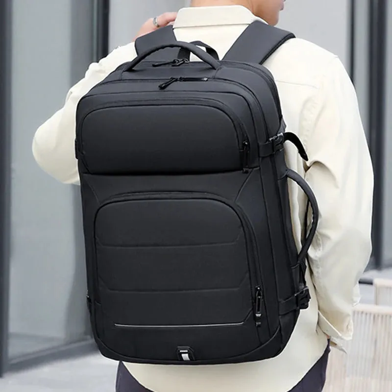 Expandable 17-inch Men’s Laptop Backpack – Waterproof Notebook Bag with USB, Schoolbag, Sports Travel Backpack for Men