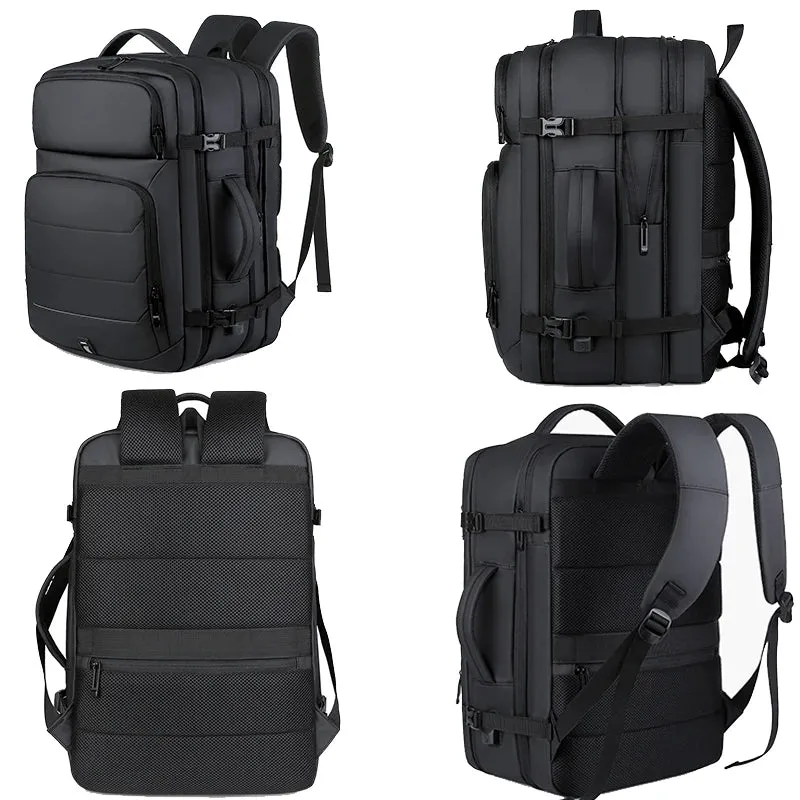 Expandable 17-inch Men’s Laptop Backpack – Waterproof Notebook Bag with USB, Schoolbag, Sports Travel Backpack for Men