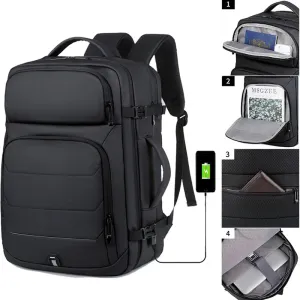 Expandable 17-inch Men’s Laptop Backpack – Waterproof Notebook Bag with USB, Schoolbag, Sports Travel Backpack for Men