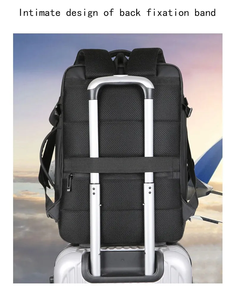 Expandable 17-inch Men’s Laptop Backpack – Waterproof Notebook Bag with USB, Schoolbag, Sports Travel Backpack for Men
