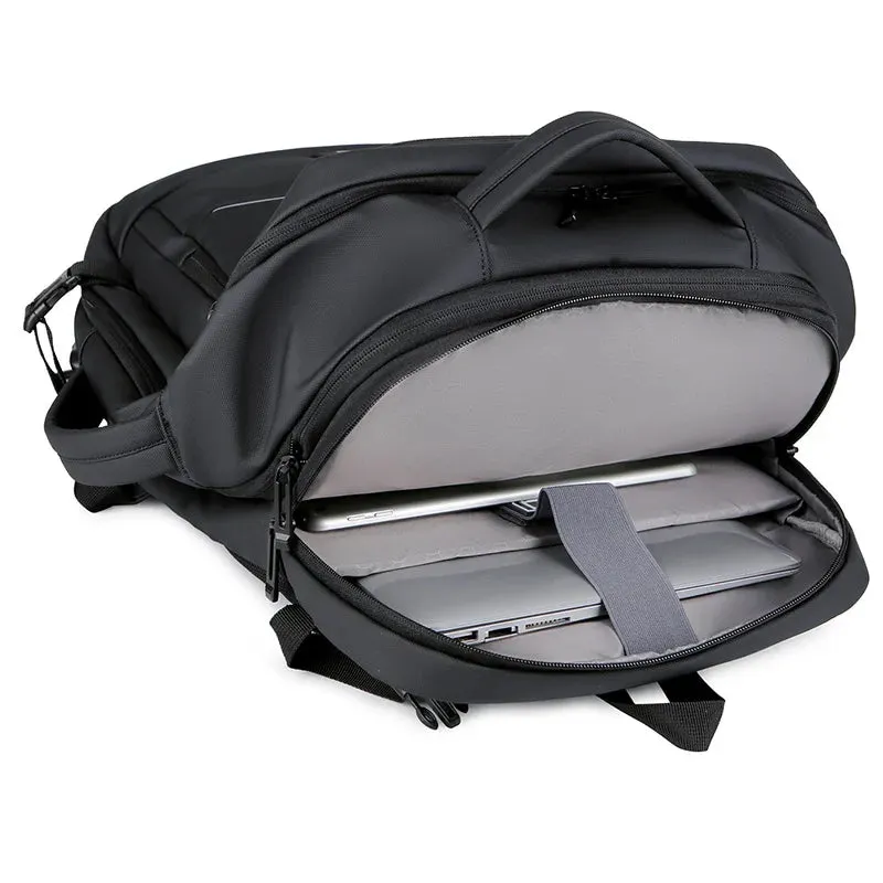 Expandable 17-inch Men’s Laptop Backpack – Waterproof Notebook Bag with USB, Schoolbag, Sports Travel Backpack for Men