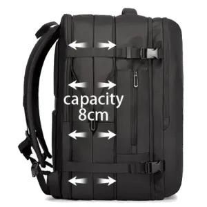 Expandable Backpack Business Travel Bag Black