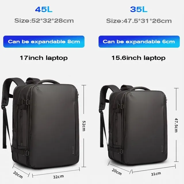 Expandable Backpack Business Travel Bag Black