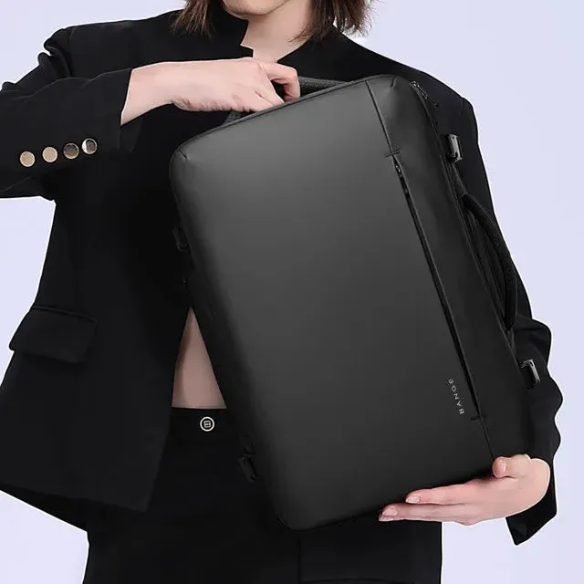 Expandable Backpack Business Travel Bag Black