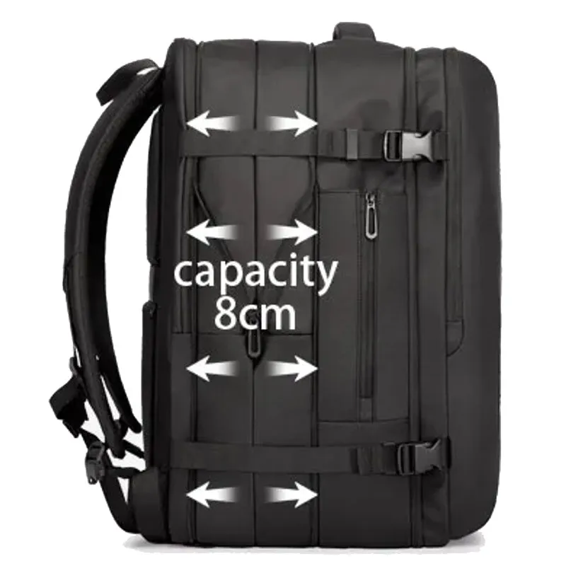 Expandable Backpack Business Travel Bag Black