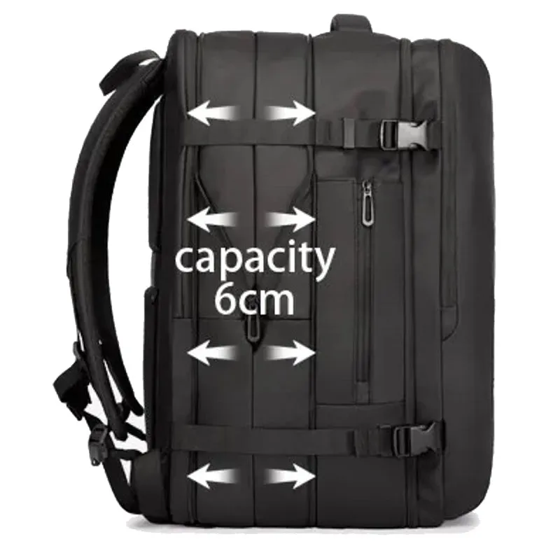 Expandable Backpack Business Travel Bag Black