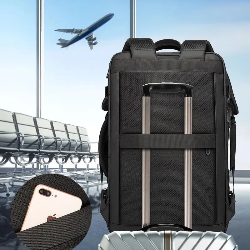 Expandable Backpack Business Travel Bag Black