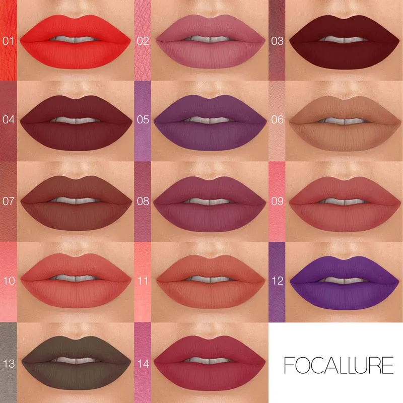 FOCALLURE™ 14 Matte Creamy Liquid Lipsticks