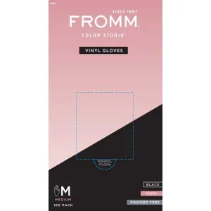 FROMM COLOR STUDIO BLACK VINYL POWDER FREE MEDIUM GLOVES 100-Pack -#D8361 (11)