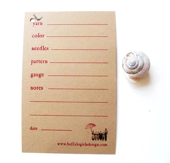 Gauge Swatch Knitting Cards