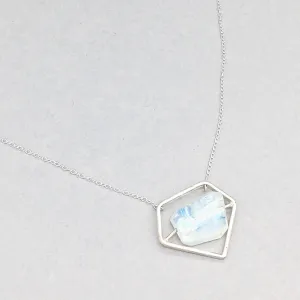 Goddess Power Pendant Handmade with Sterling Silver and Rainbow Moonstone