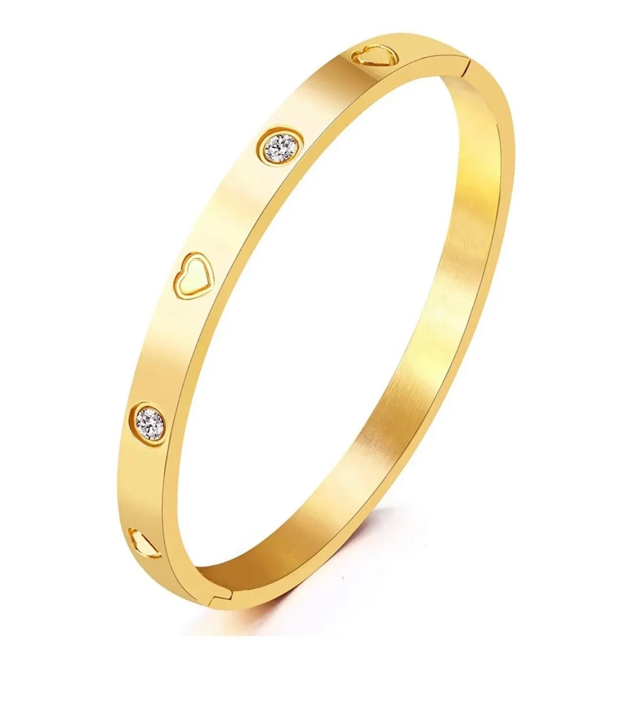 GOLD HEART BANGLE