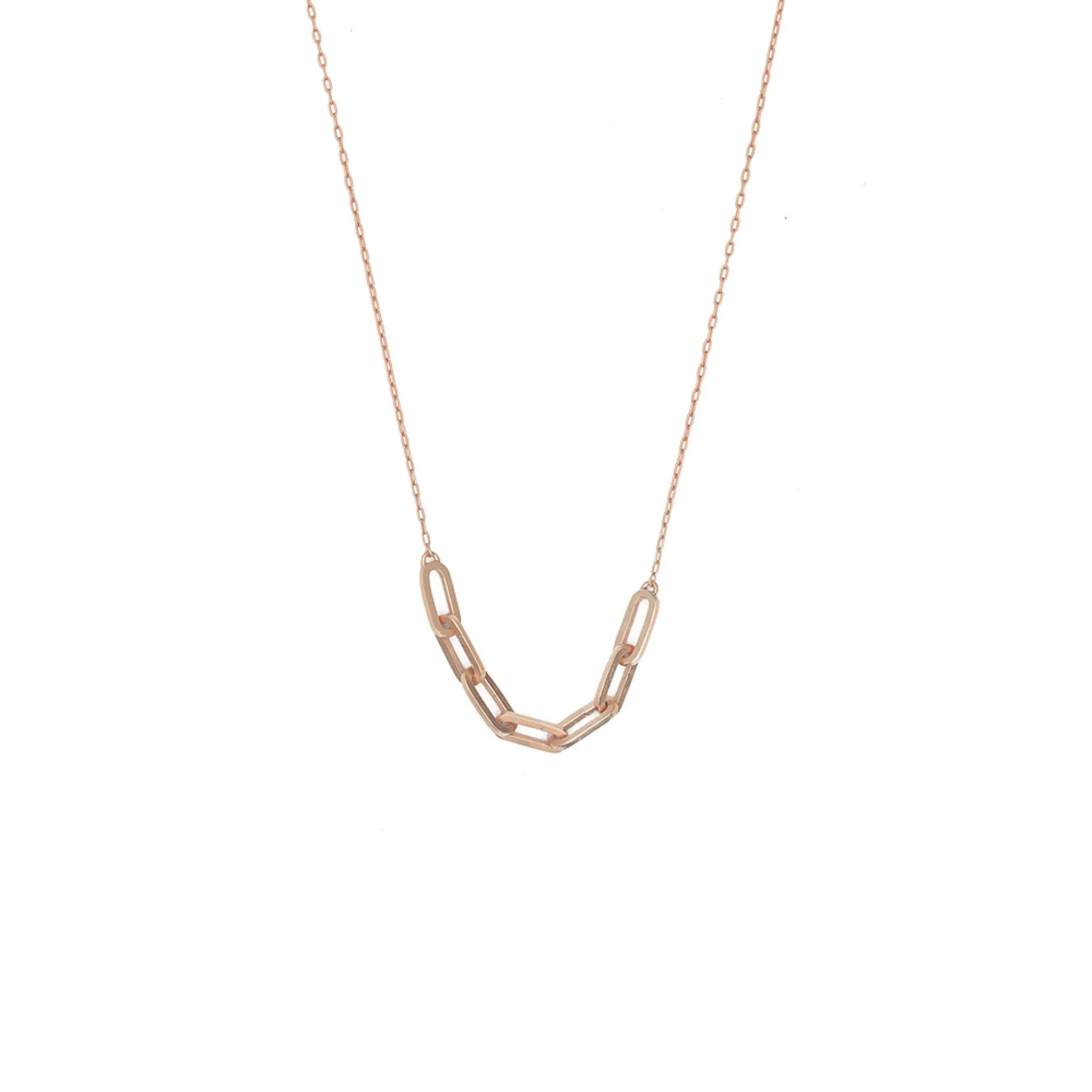 Gold Link Pendant Necklace