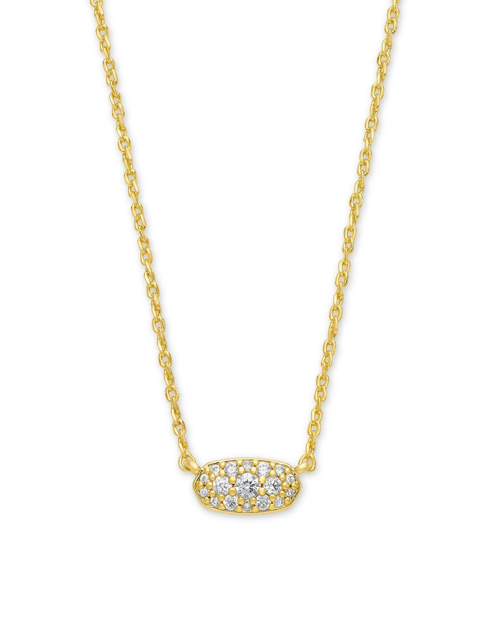 Grayson Gold Pendant Necklace in Crystal