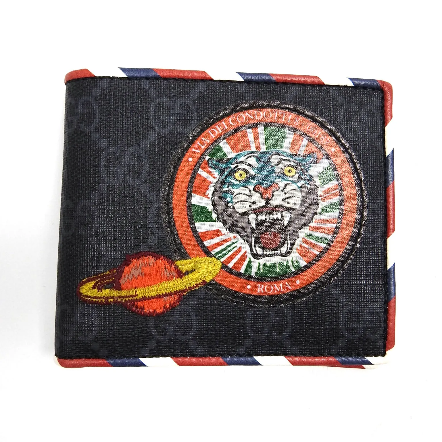 Gucci GG Supreme Tiger & Planet Patch Wallet
