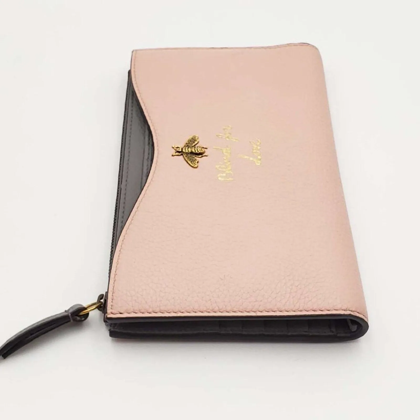 GUCCI Pink&Grey W/P Leather Clutch Bag