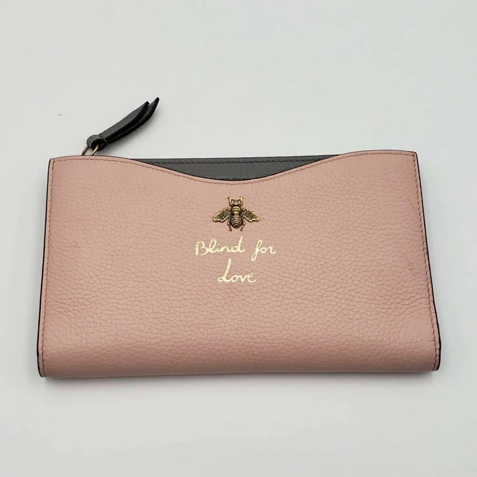 GUCCI Pink&Grey W/P Leather Clutch Bag