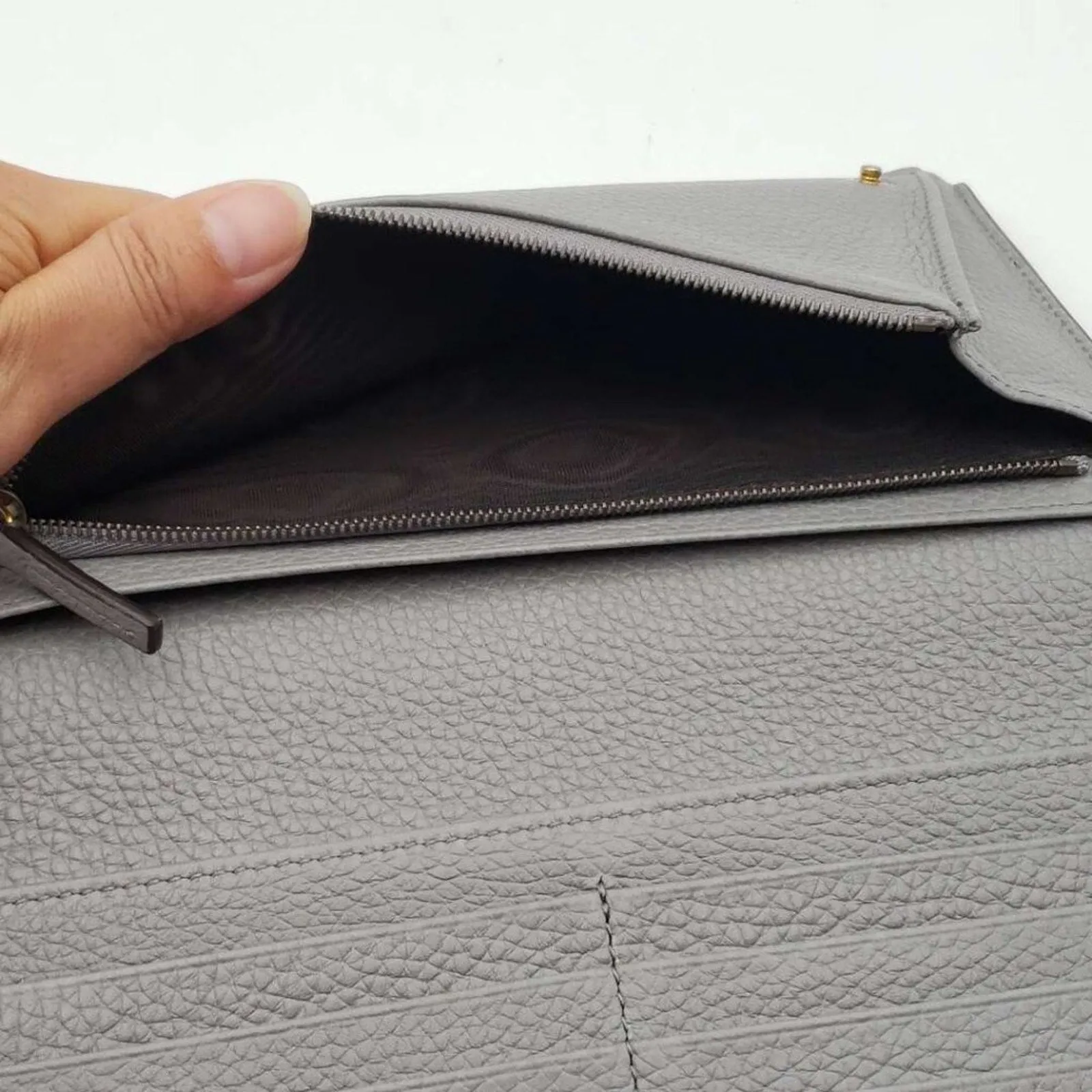 GUCCI Pink&Grey W/P Leather Clutch Bag